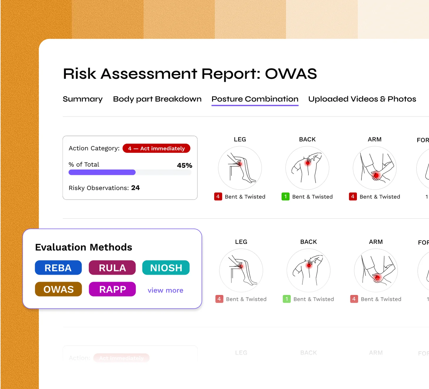 BalanceFlo assessment frameworks screen showing validated industrial methods.