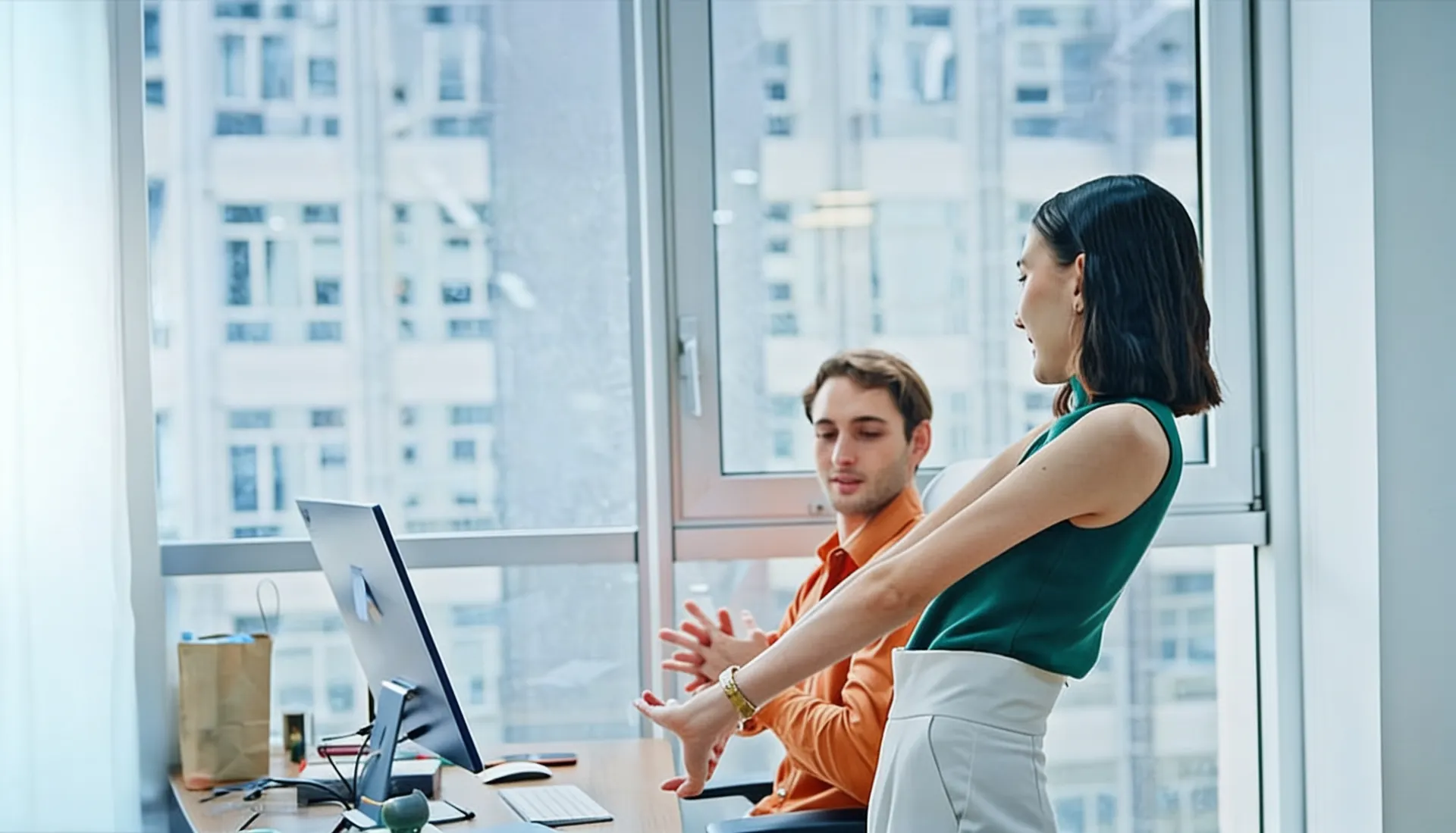 Ergonomist reviewing an assessment report