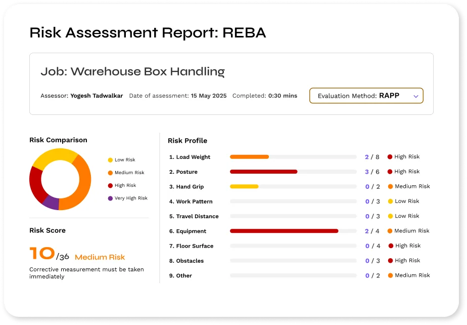 BalanceFlo risk identification analysis screen.